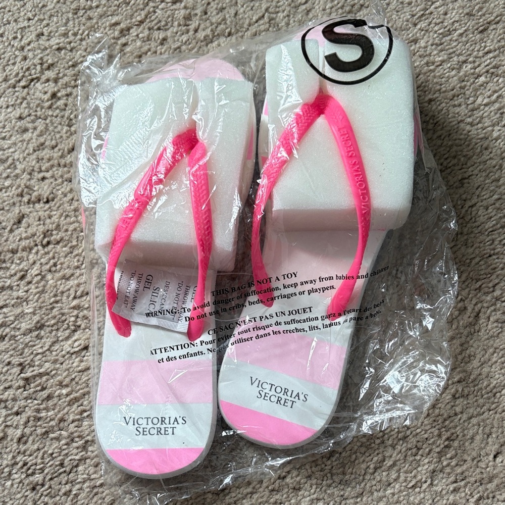 Victoria's Secret Pink and White Sandals